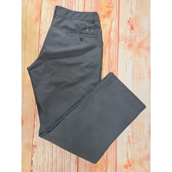 Under Armour Mens Performance Pants 34x32 Gray Striped - Picture 3 of 9